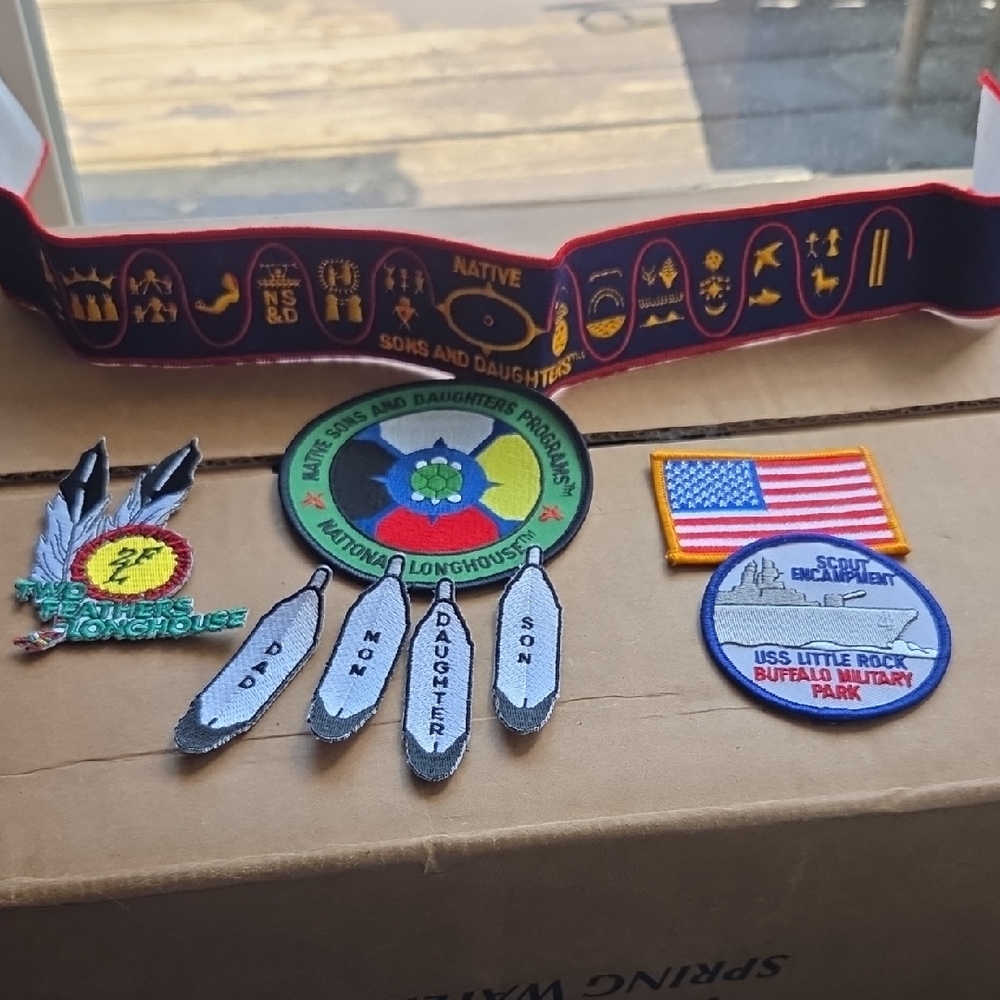 Native Colorful Emblem Patches and Sash Sons An Daughters Native Patches
